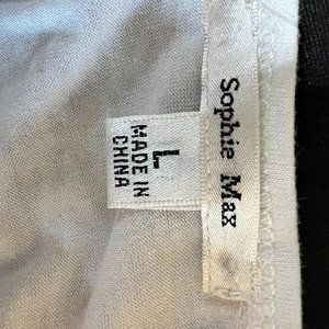 Sophie Max white knit short sleeve draped top L